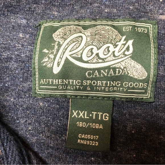 Roots Navy Heather Long Sleeve Pull Over Size XXL - Picture 5 of 11